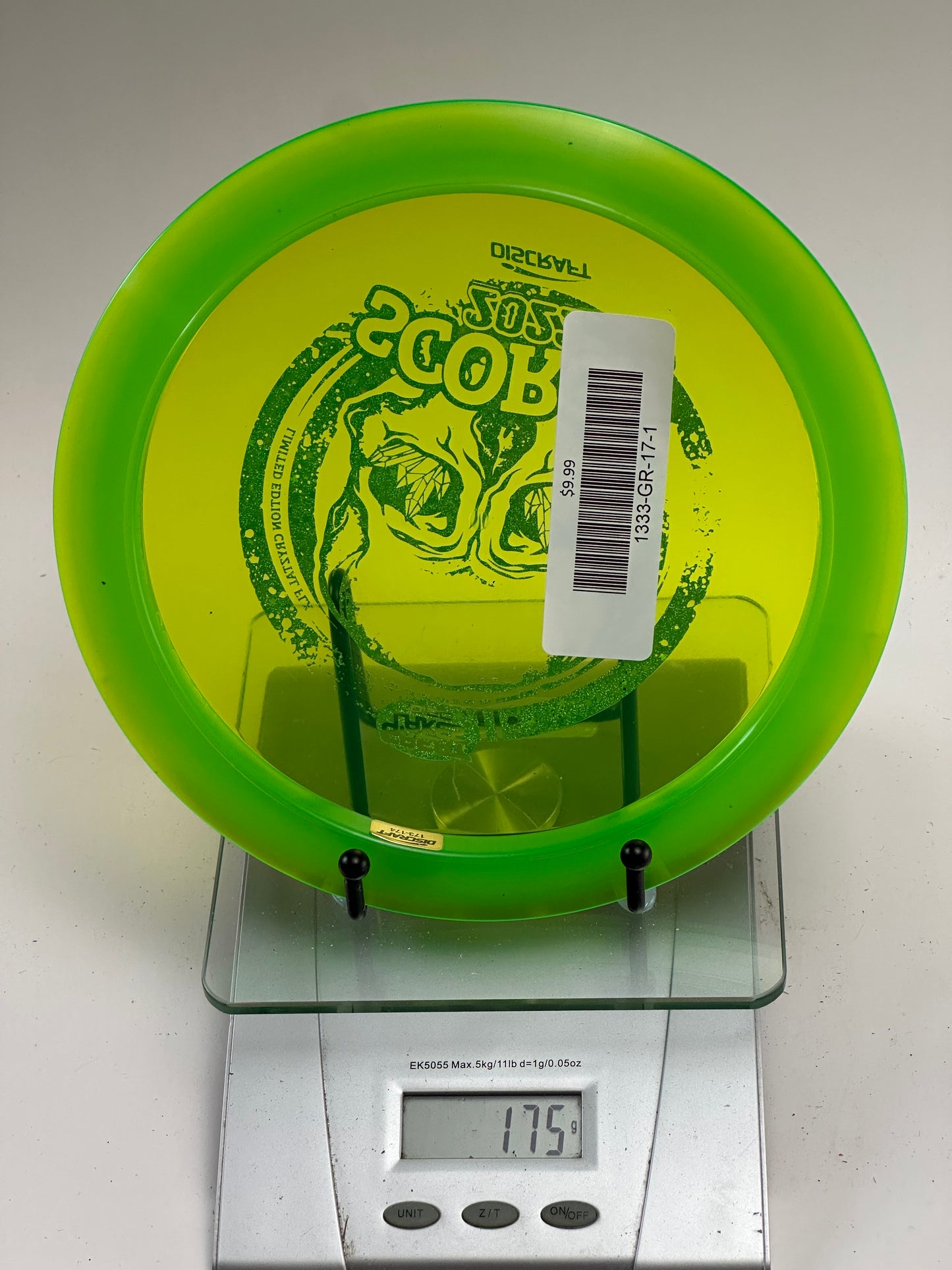 Discraft CryZtal FLX Scorch 2022 Great Lakes Disc Skull Stamp Green/Clear