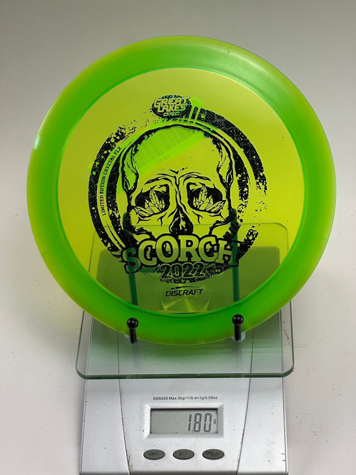 Discraft CryZtal FLX Scorch (2022 Great Lakes Disc Skull) Green/Clear