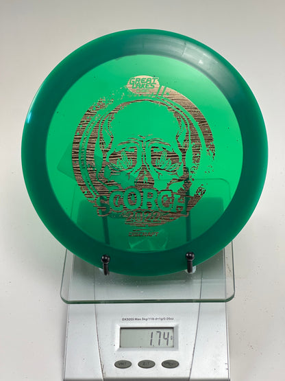 Discraft Scorch CryZtal FLX Green/Transparent Skull Stamp (2022 Great Lakes)