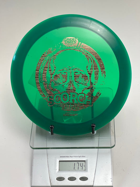 Discraft Scorch CryZtal FLX Green/Transparent Skull Stamp (2022 Great Lakes)