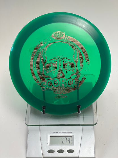 Discraft CryZtal FLX Scorch | 2022 Great Lakes Disc Skull Stamp | Green