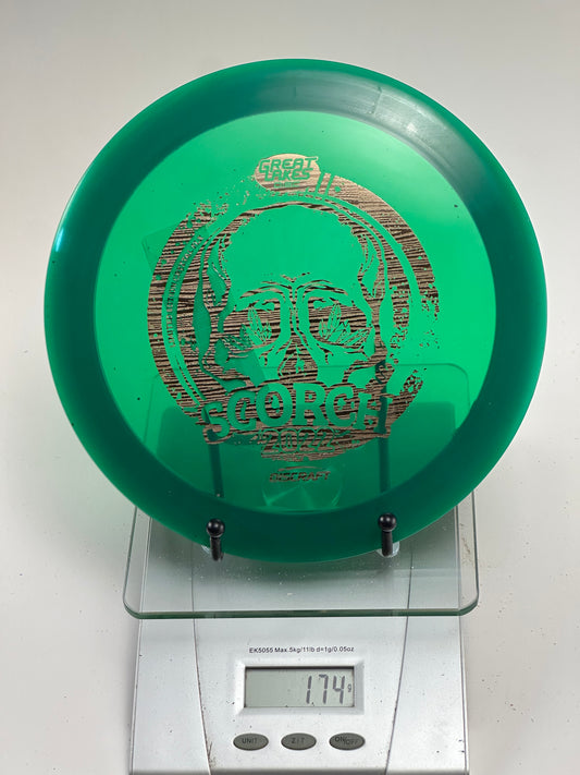 Discraft CryZtal FLX Scorch | 2022 Great Lakes Disc Skull Stamp | Green