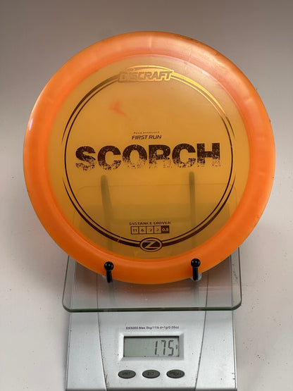 Discraft Z Scorch First Run Distance Driver (Transparent Orange Rim)
