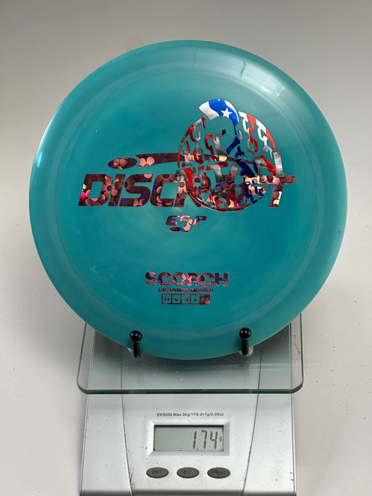 Discraft ESP Scorch Distance Driver - Teal Patriotic Chain Stamp