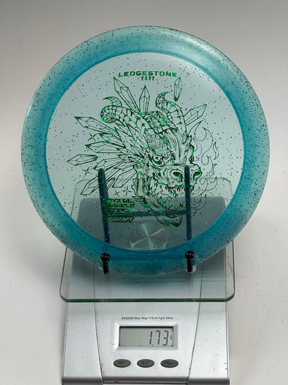 Discraft CryZtal Sparkle Scorch – 2022 Ledgestone Dragon Stamp (Blue)
