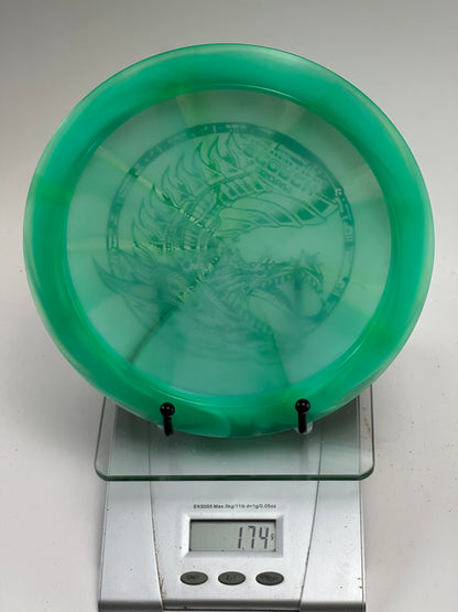 Discraft Tour Series Scorch (Z Swirl) – Transparent Teal Green Dragon Stamp