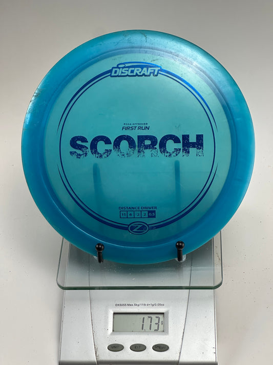 Discraft Z Scorch First Run – Transparent Blue Distance Driver