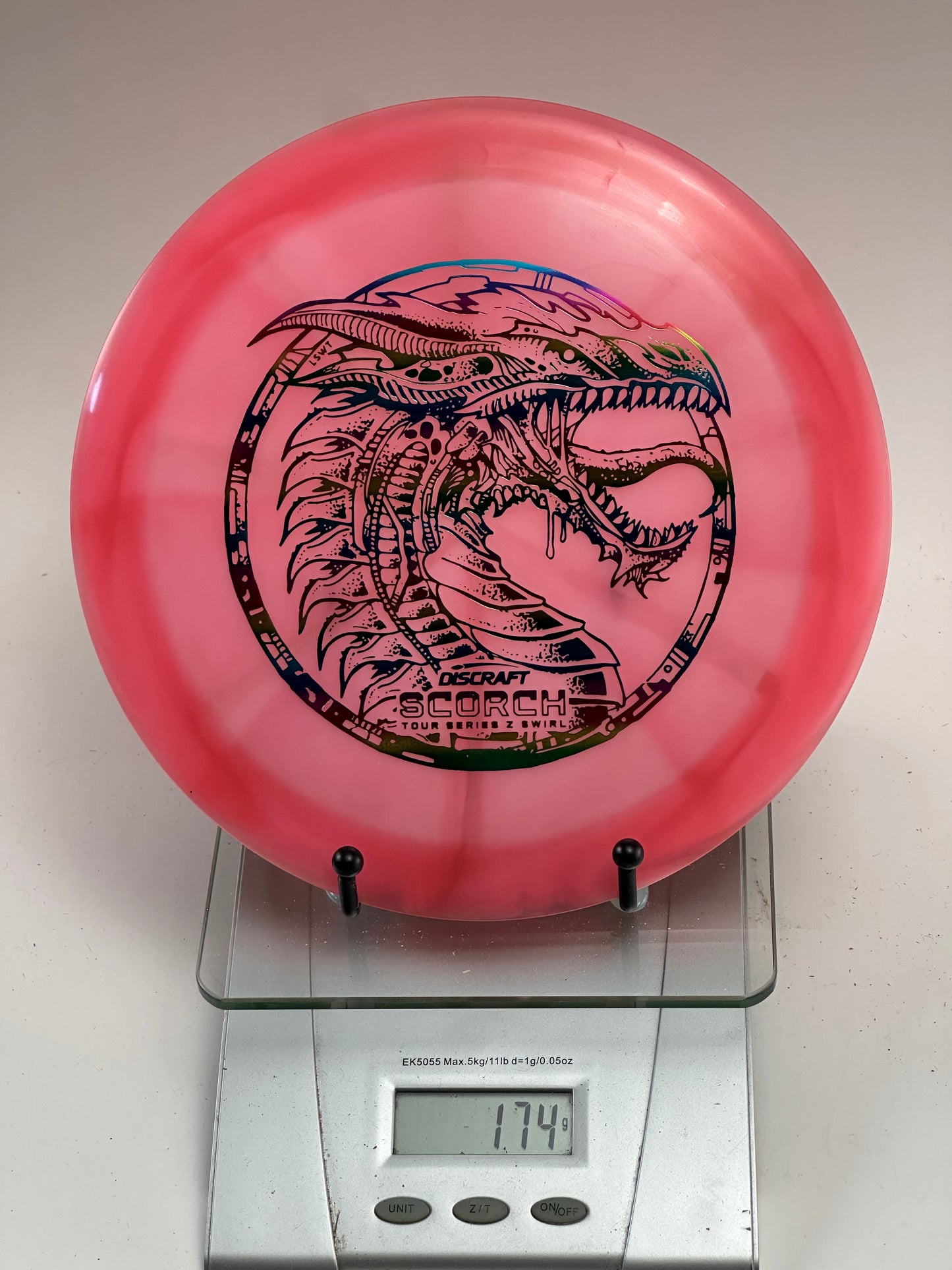 Discraft Tour Series Scorch Z Swirl – Pink Swirl Transparent Dragon Stamp