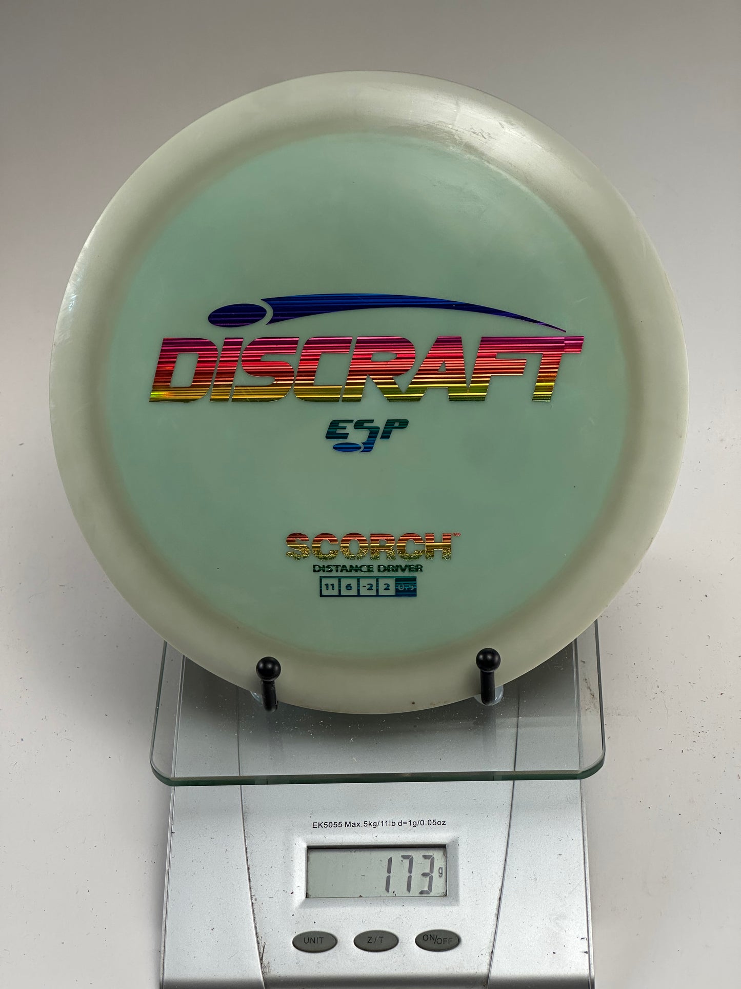 Discraft ESP Scorch Distance Driver (173g) - Mint Green, Rainbow Foil