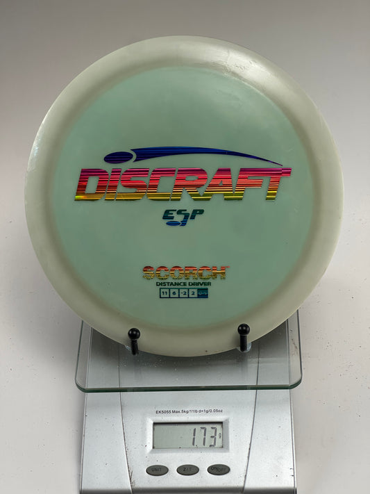 Discraft ESP Scorch Distance Driver (173g) - Mint Green, Rainbow Foil