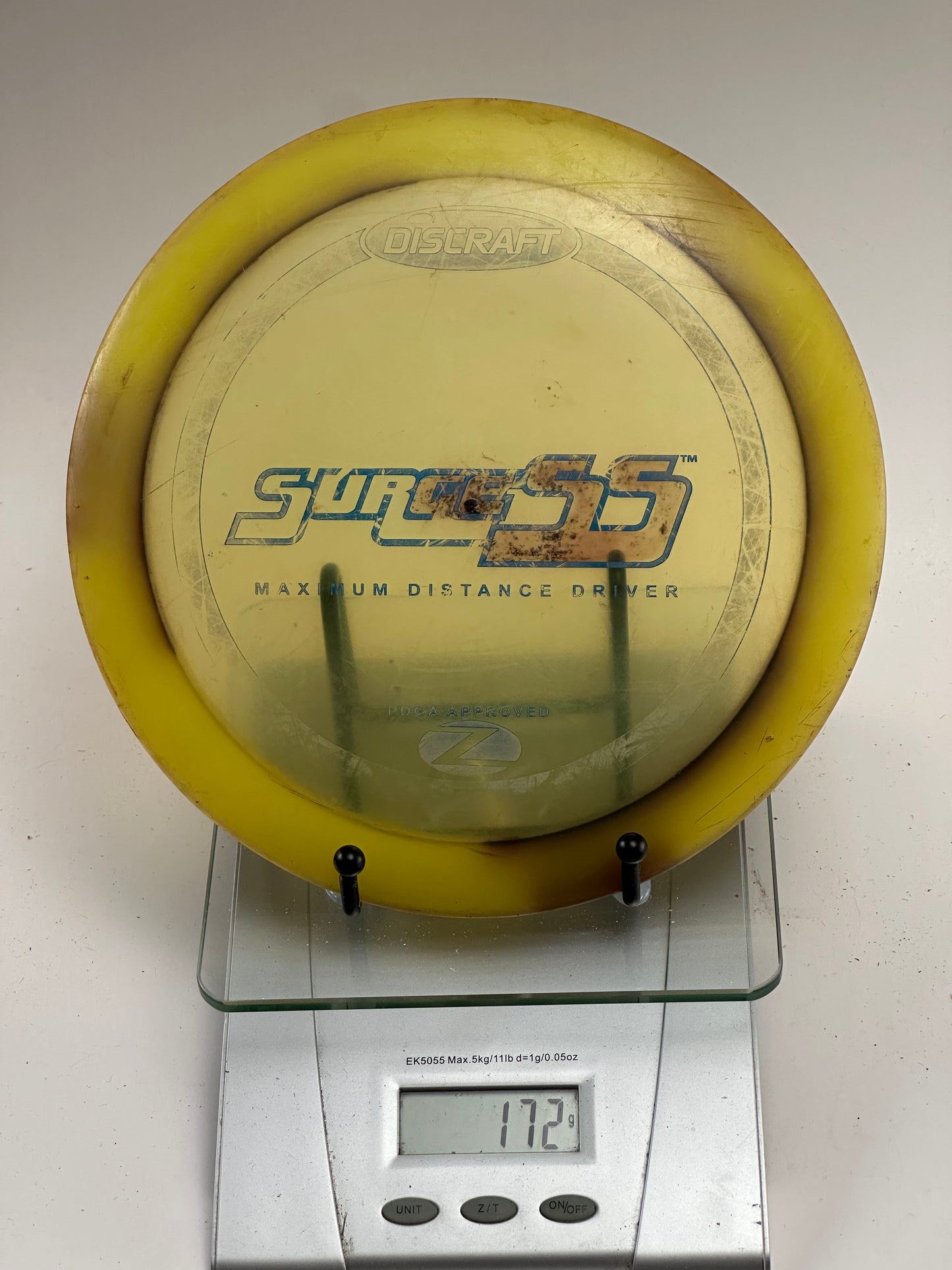 Discraft Z Surge SS Transparent Yellow Distance Driver (Used)