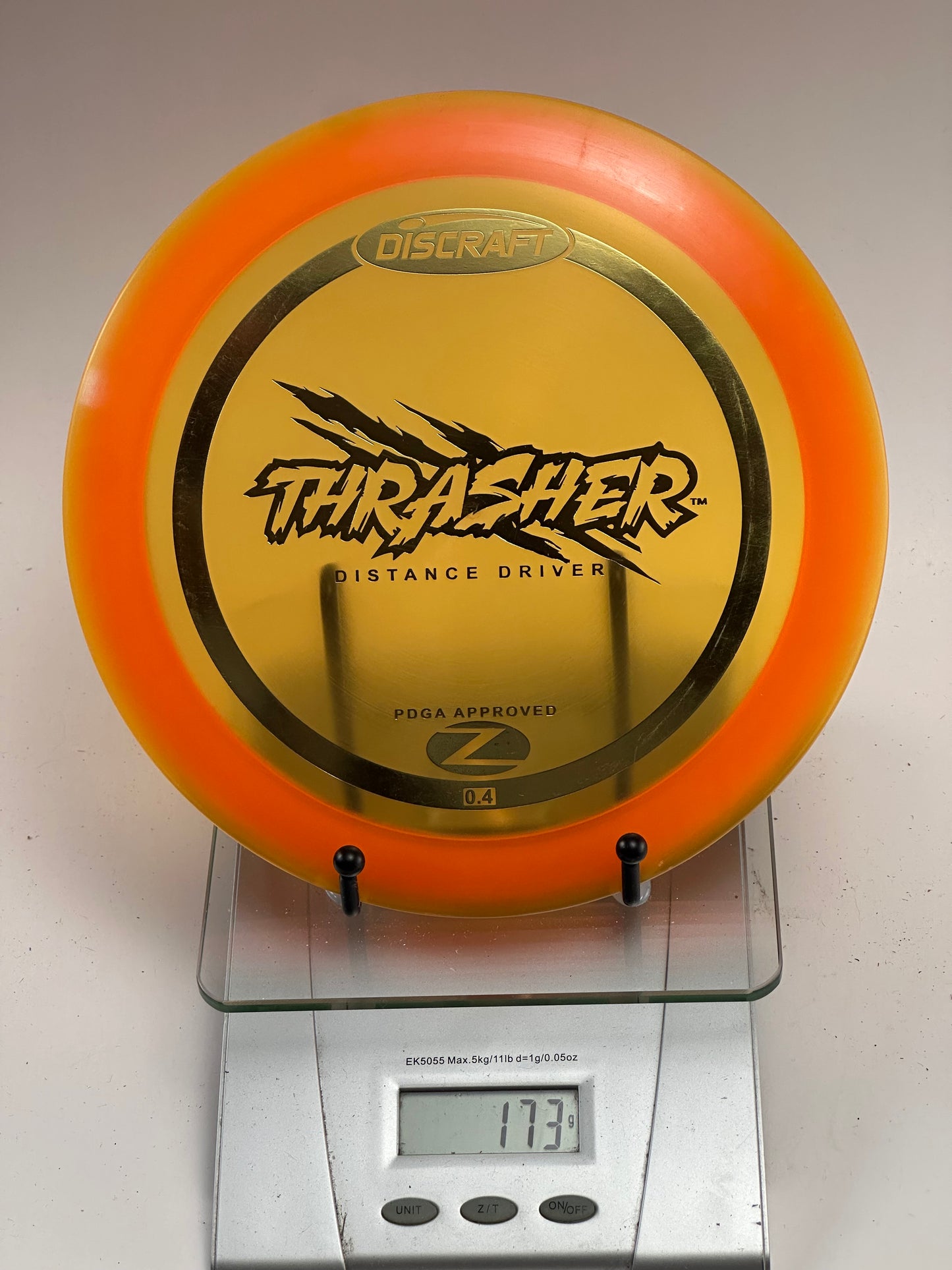 Discraft Z Thrasher Distance Driver (Transparent Yellow/Orange Rim) 173g