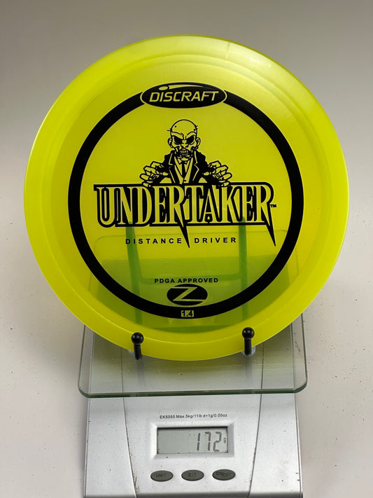 Discraft Undertaker Z Line Distance Driver (Transparent Yellow, 172g)