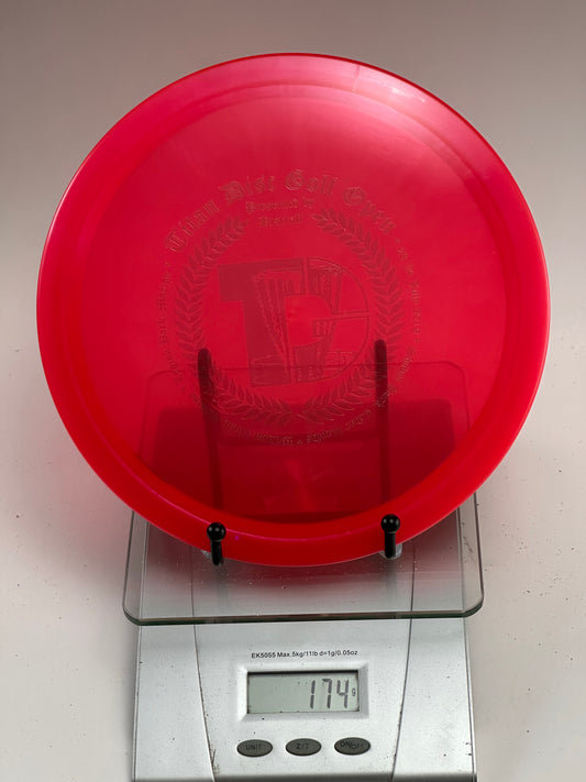 Discraft Z Line Undertaker – Transparent Red, Titan Disc Golf Open Stamp