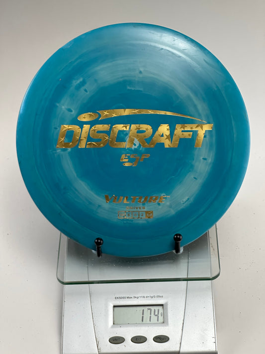 Discraft ESP Vulture Fairway Driver - Blue Swirl w/ Gold Discraft Stamp