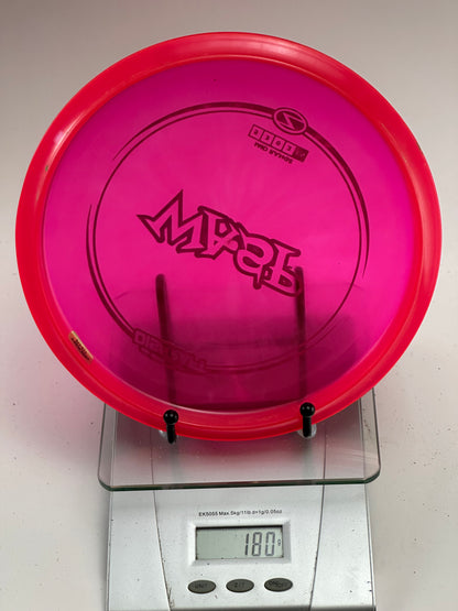 Discraft Z Wasp Midrange – Transparent Pink w/ Blue Stamp