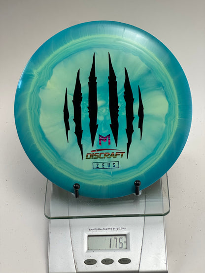 Discraft ESP Zeus Paul McBeth Claw Stamp Blue/Green Swirl