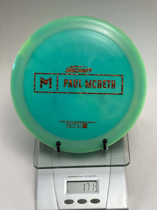 Discraft ESP Prototype Zeus Paul McBeth Stamp Swirly Aqua/Green 171g