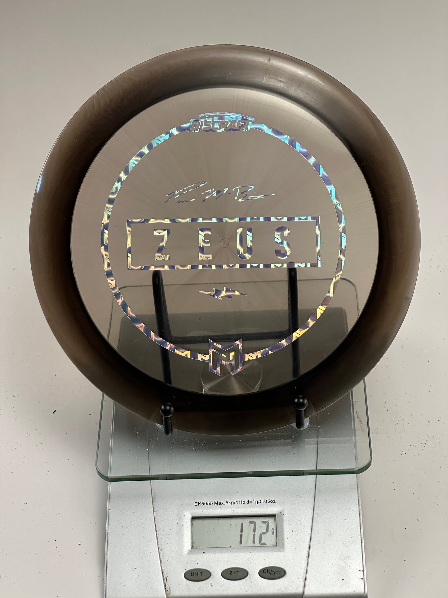 Discraft Zeus Z (Clear) w/ Holographic Zeus Stamp, Paul McBeth, 172g