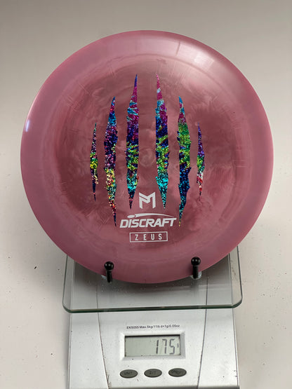 Discraft ESP Zeus Swirly Pink w/ Rainbow Claw Stamp (Paul McBeth) 175g