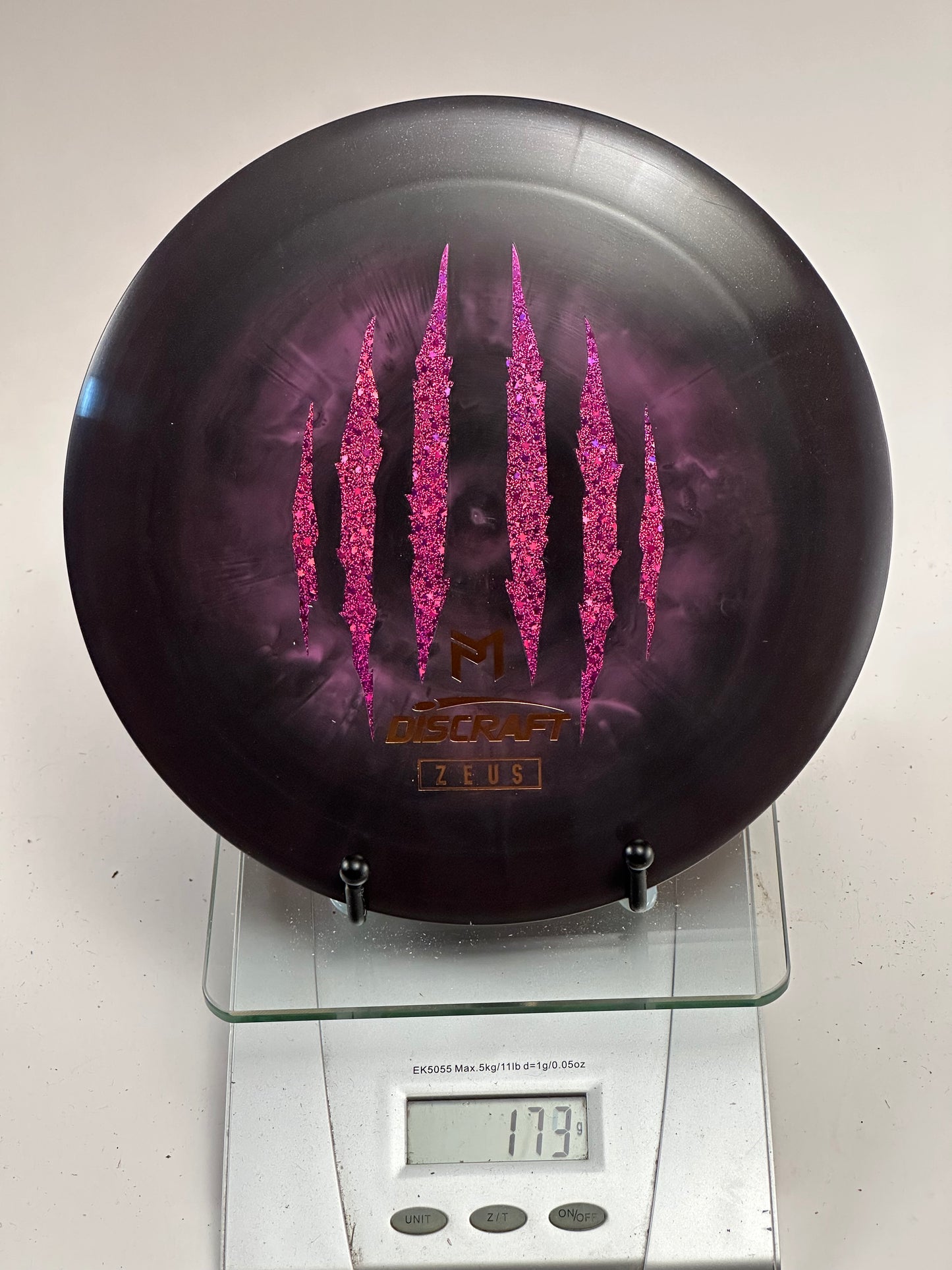 Discraft ESP Zeus Swirly Pink/Purple Distance Driver w/ Pink Claw Stamp (179g)