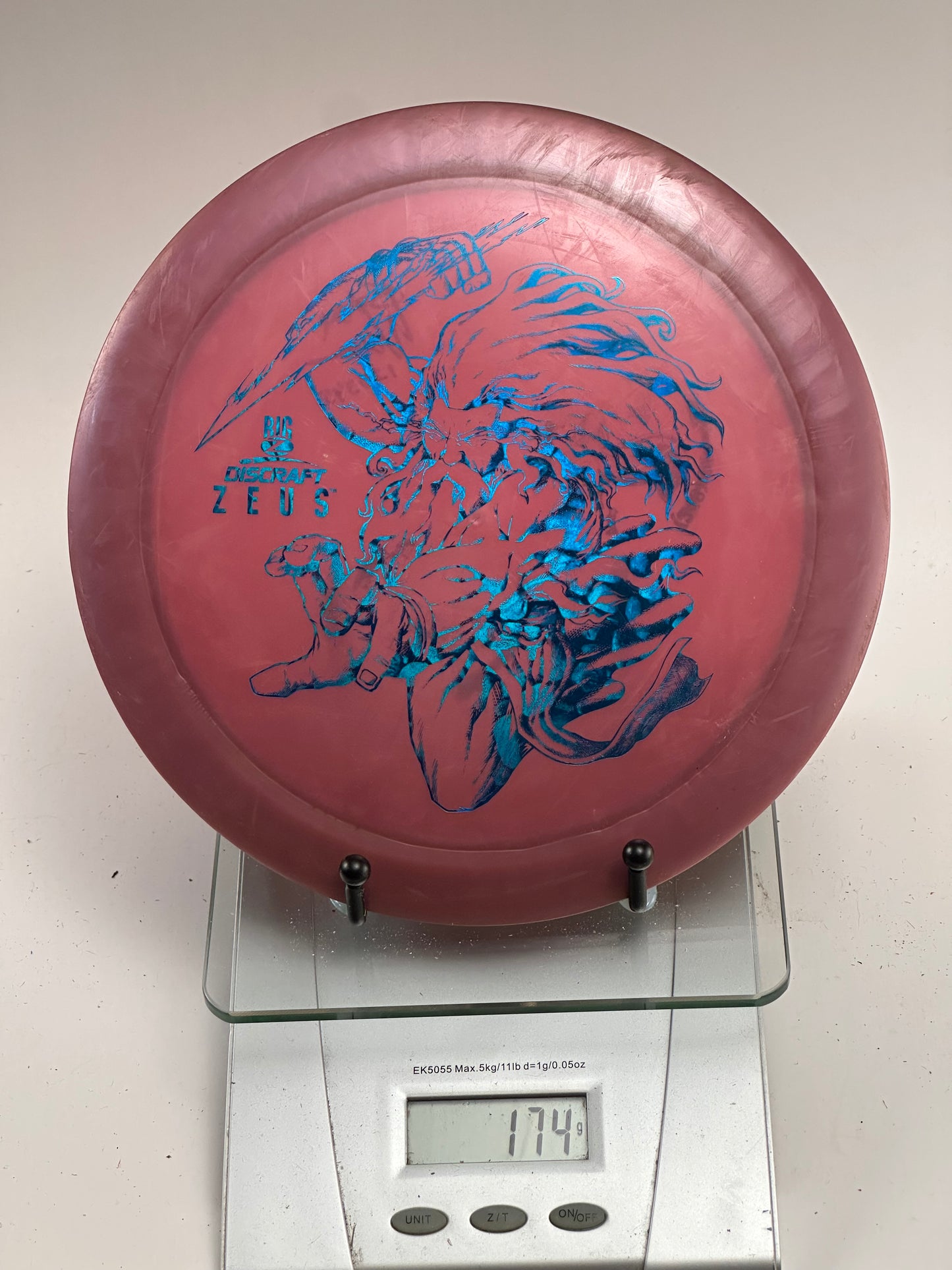 Discraft Big Z Zeus 174g Red w/ Blue Holographic Zeus Stamp