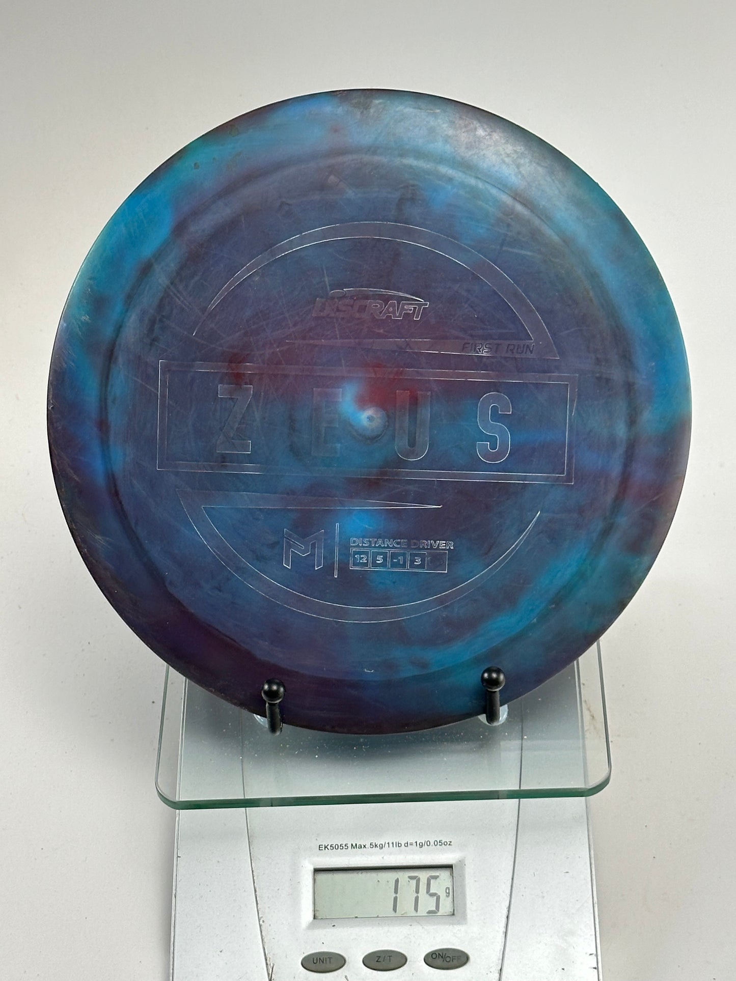 Discraft ESP First Run Zeus Distance Driver, Blue/Purple Swirl, 175g
