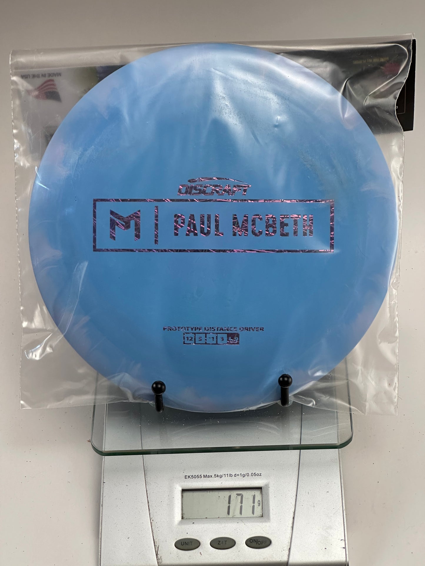 Discraft ESP Prototype Zeus Distance Driver, Blue/Purple Swirl 177g