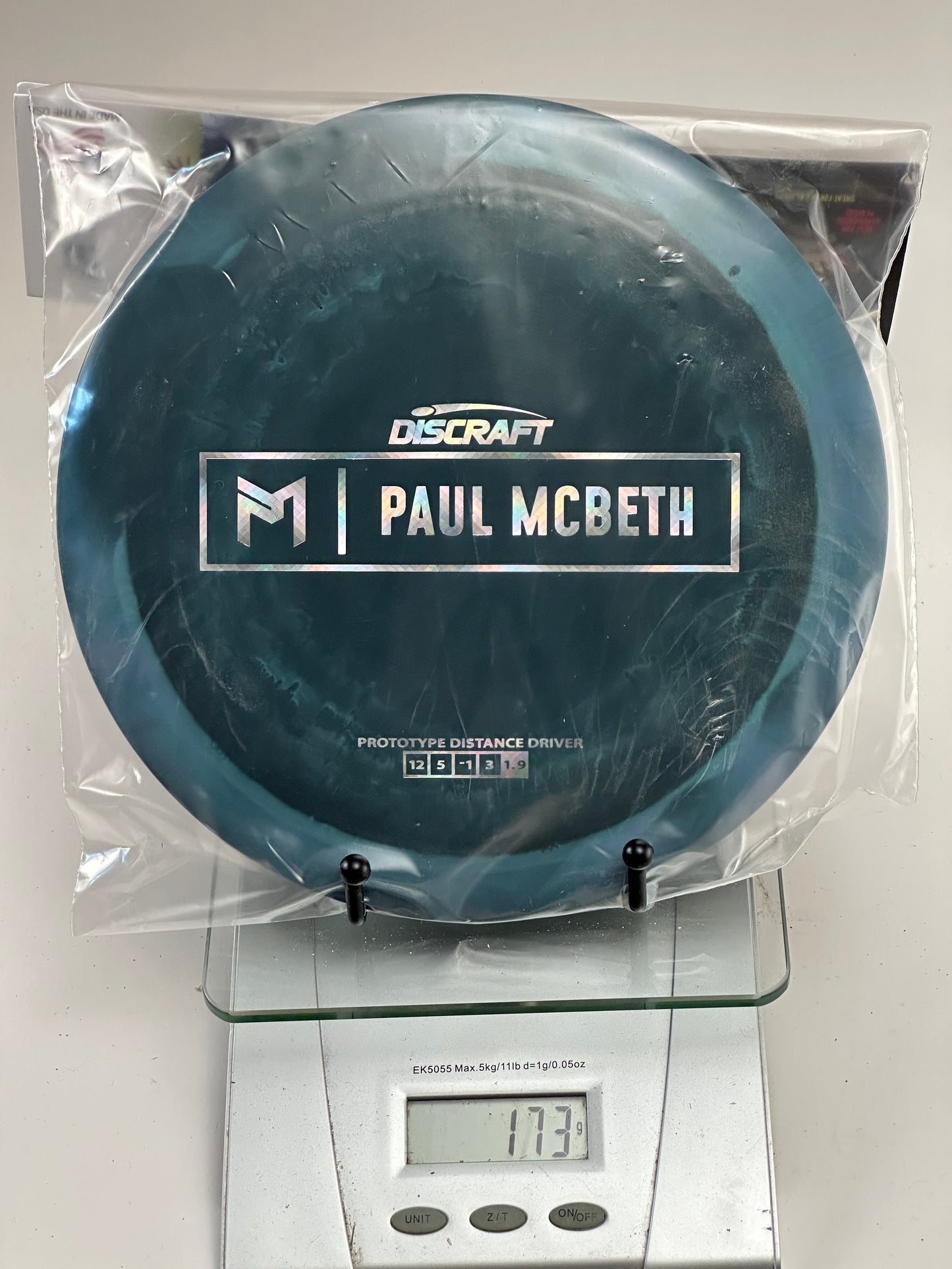 Discraft ESP Prototype Zeus 173g Teal/Blue Swirl McBeth Holo Stamp