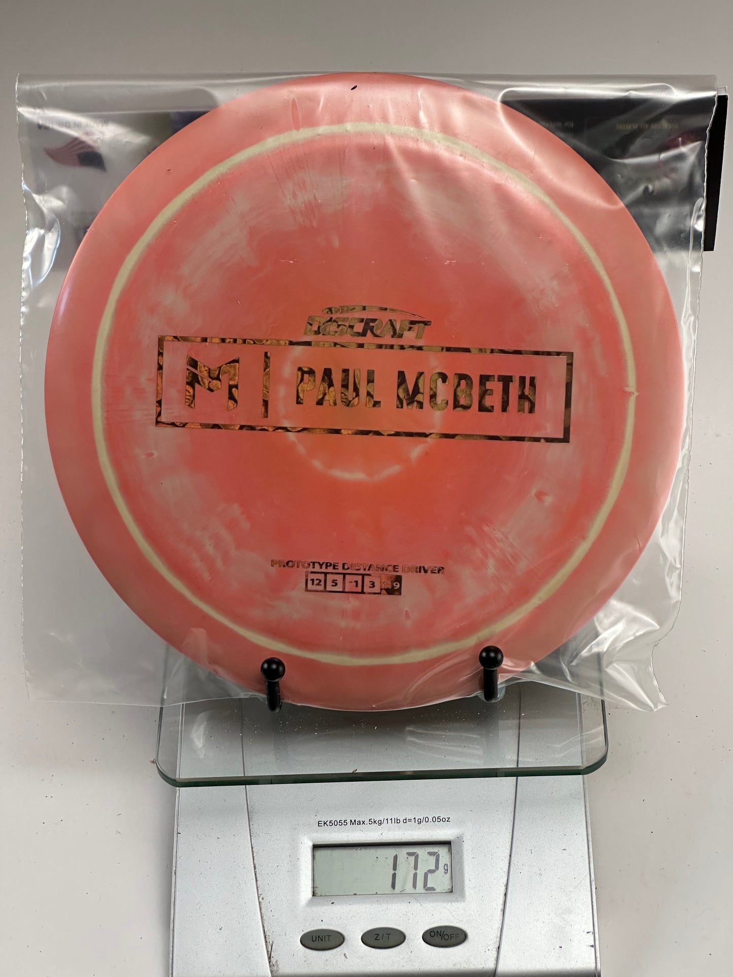 Discraft ESP Prototype Zeus (Paul McBeth) Distance Driver, Swirly Red/Green 173g