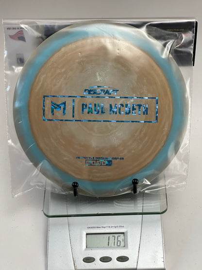 Discraft ESP Prototype Zeus 176g Swirly Cream/Blue Paul McBeth Stamp