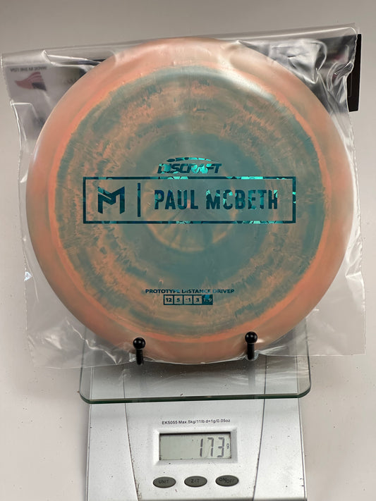 Discraft ESP Prototype Zeus Paul McBeth Box Stamp 173g Orange/Teal Swirl