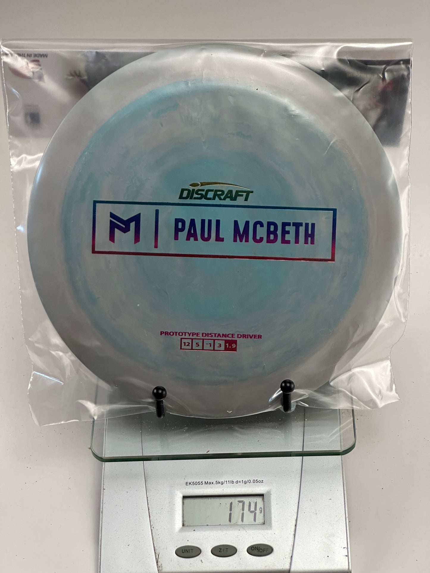Discraft ESP Prototype Zeus (Paul McBeth) 174g Blue/Gray Swirl, Rainbow Foil