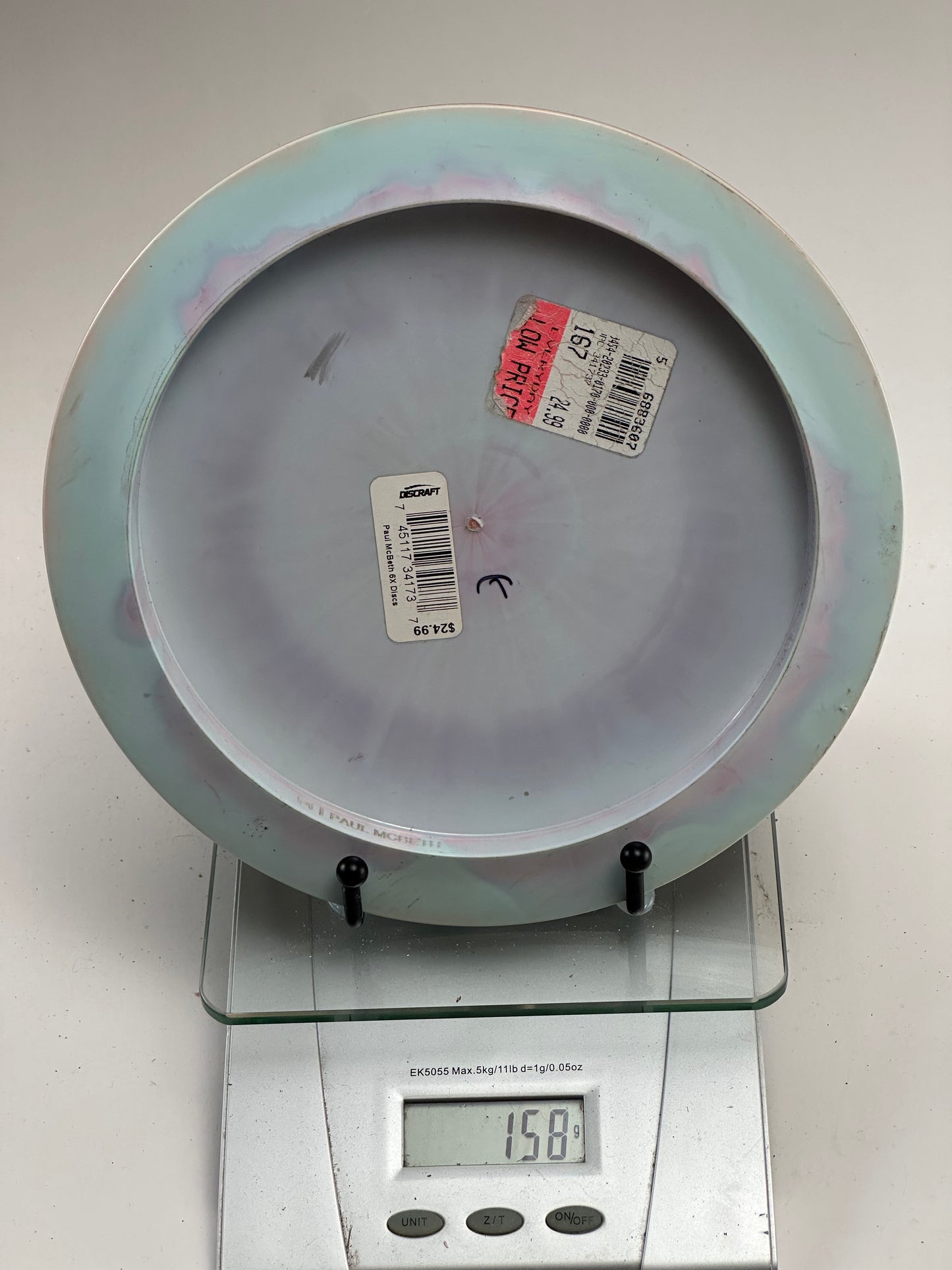 Discraft ESP Zeus Distance Driver, Light Blue Swirl, Blue Holo Claw Stamp, 157g