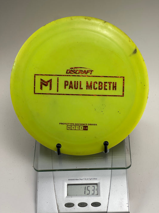 Discraft ESP Prototype Zeus Distance Driver, Yellow w/ Red McBeth Box Stamp, 153g
