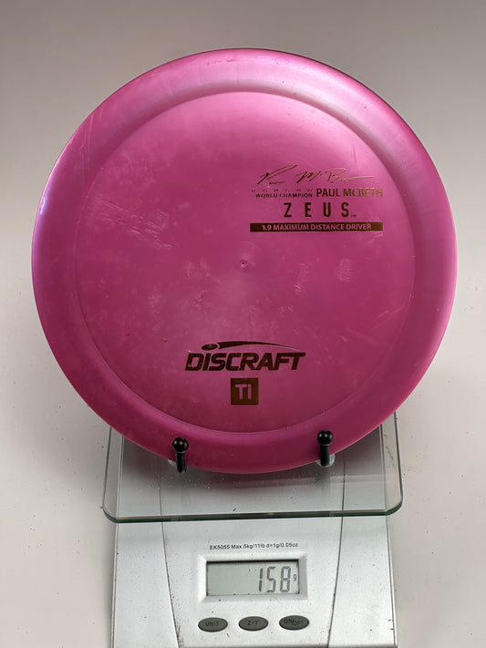 Discraft Ti Zeus Distance Driver 158g Metallic Pink Paul McBeth Stamp