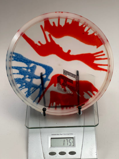 Discraft Z Zone Clear Custom Red/Blue Splash Dye, Sparkle Foil Stamp