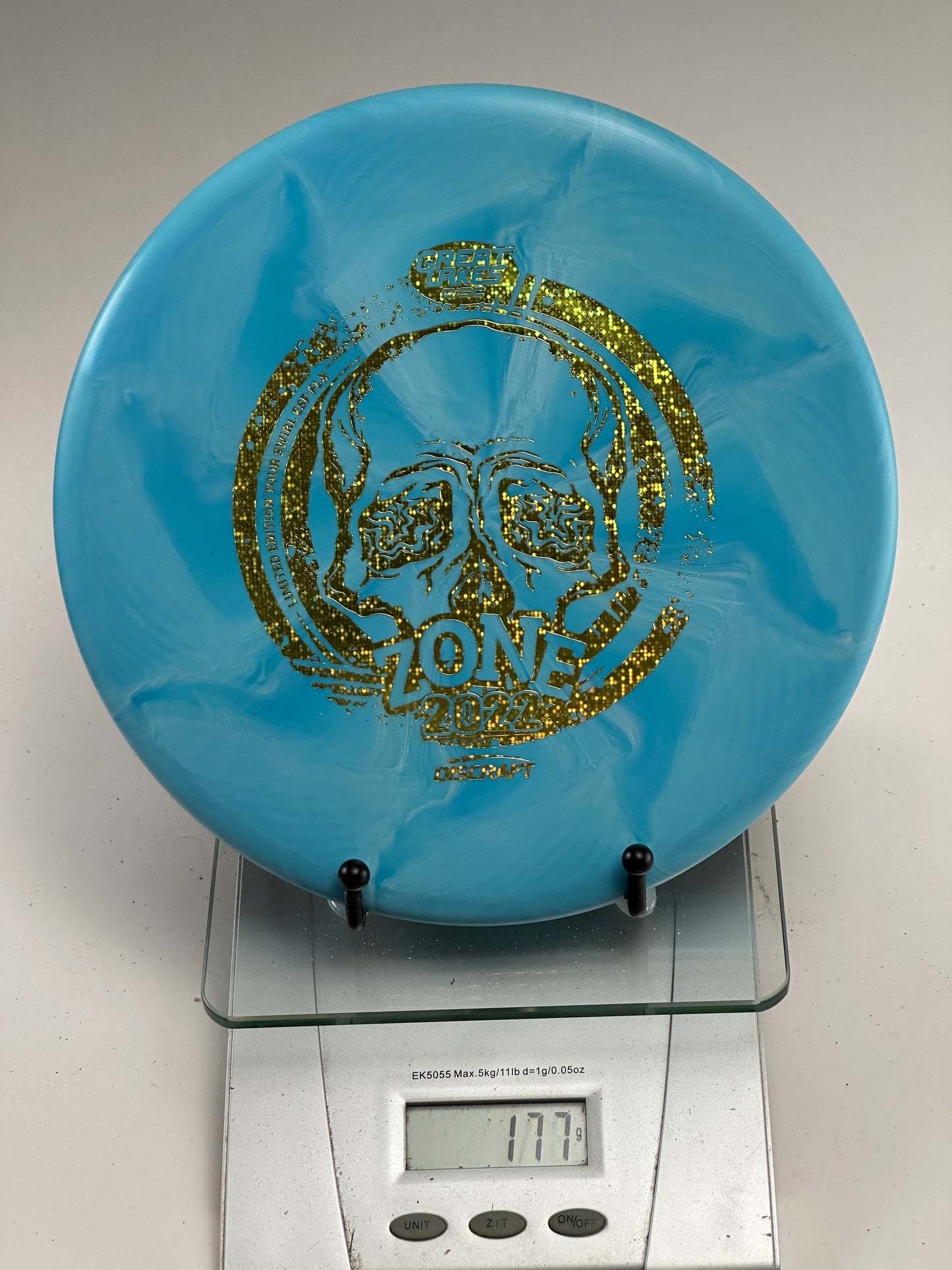 Discraft Zone ESP Swirl 2022 Great Lakes Tour Skull Stamp