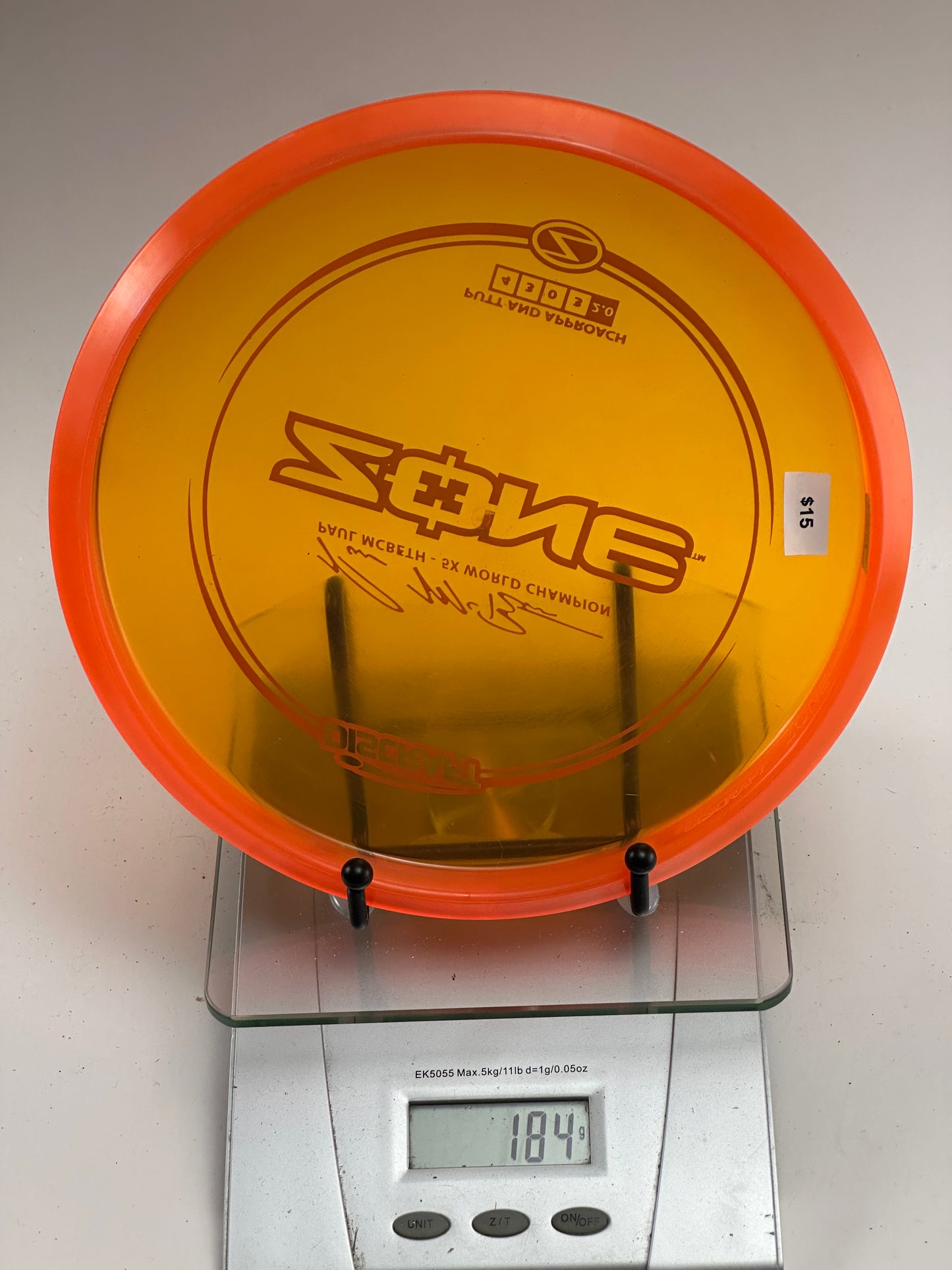 Discraft Z Zone Paul McBeth 5x Stamp - Transparent Orange
