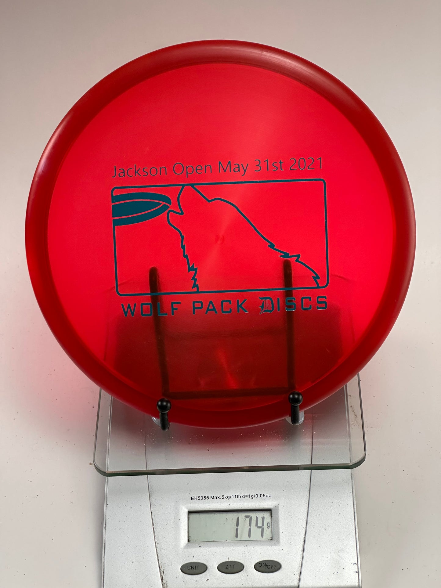 Discraft Zone Z Line Transparent Red, Jackson Open 2021 Wolf Pack Stamp
