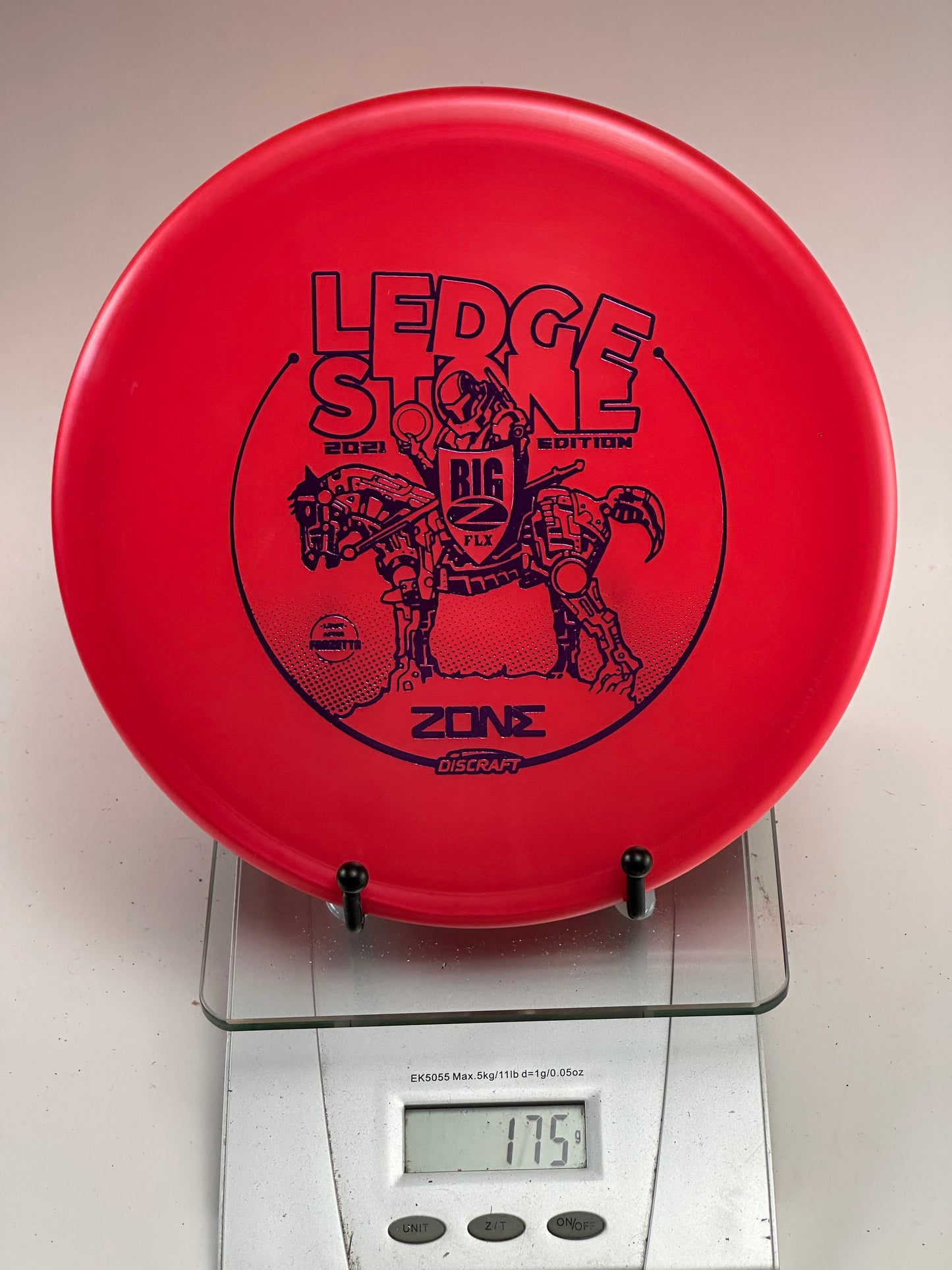 Discraft Big Z FLX Zone 2021 Ledgestone Edition Big Z FLX opaque red robot horse stamp putt and approach