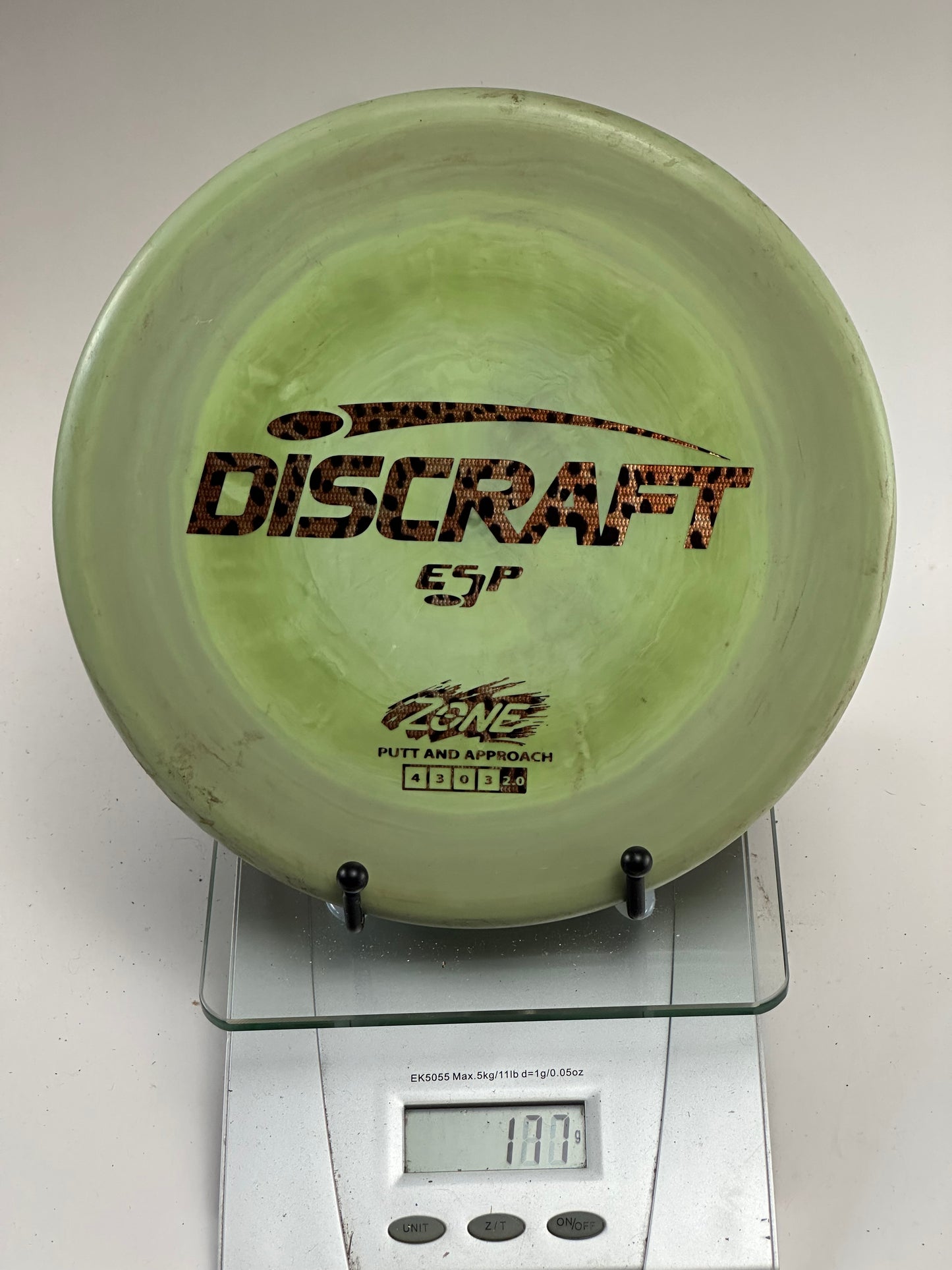 Discraft ESP Zone Putt & Approach – Light Green Cheetah Stamp