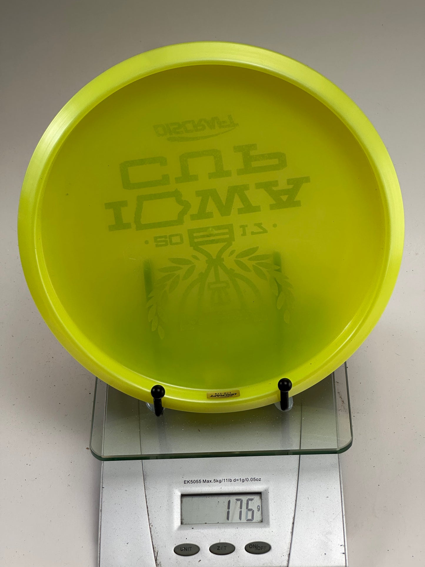 Discraft Zone Z Line Iowa Cup 2017 Event Stamp (Transparent Yellow)