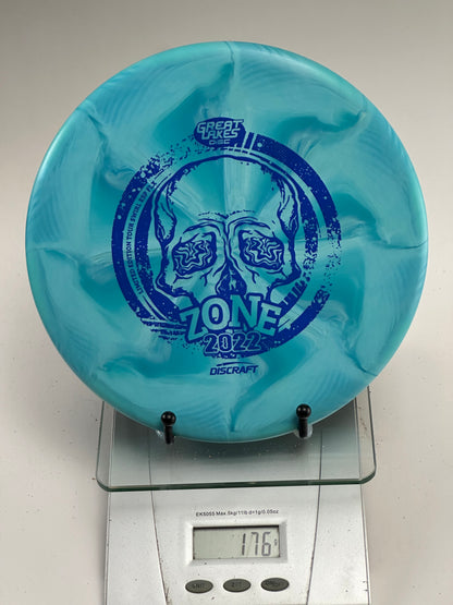 Discraft Zone ESP FLX Swirl (2022 Great Lakes Open) Blue/White 176g