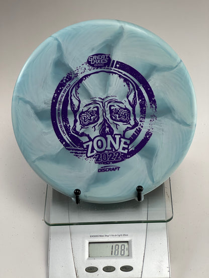 Discraft Zone ESP FLX 2022 Great Lakes Open Swirly Light Blue