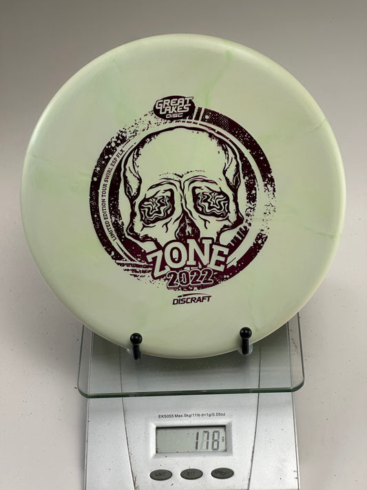 Discraft Zone ESP FLX (2022 Great Lakes Open) Light Green Swirl