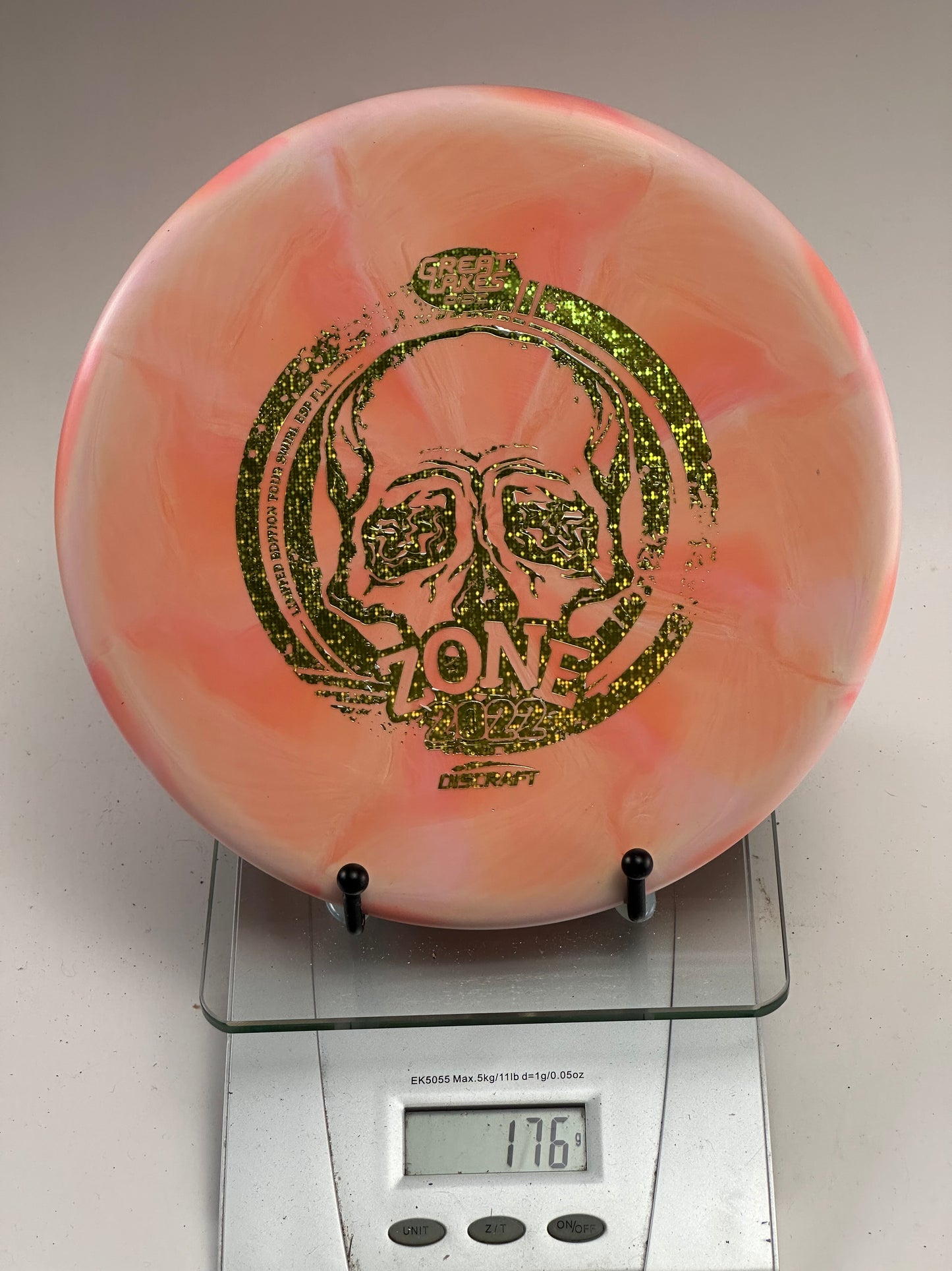 Discraft Zone ESP FLX 2022 Great Lakes Open Swirl (Green Skull Stamp)