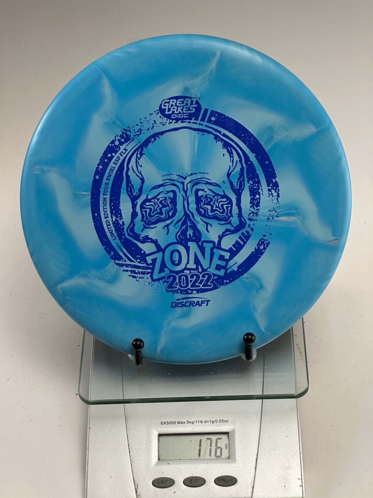 Discraft Zone ESP FLX Swirl (2022 Great Lakes Open) Blue/White