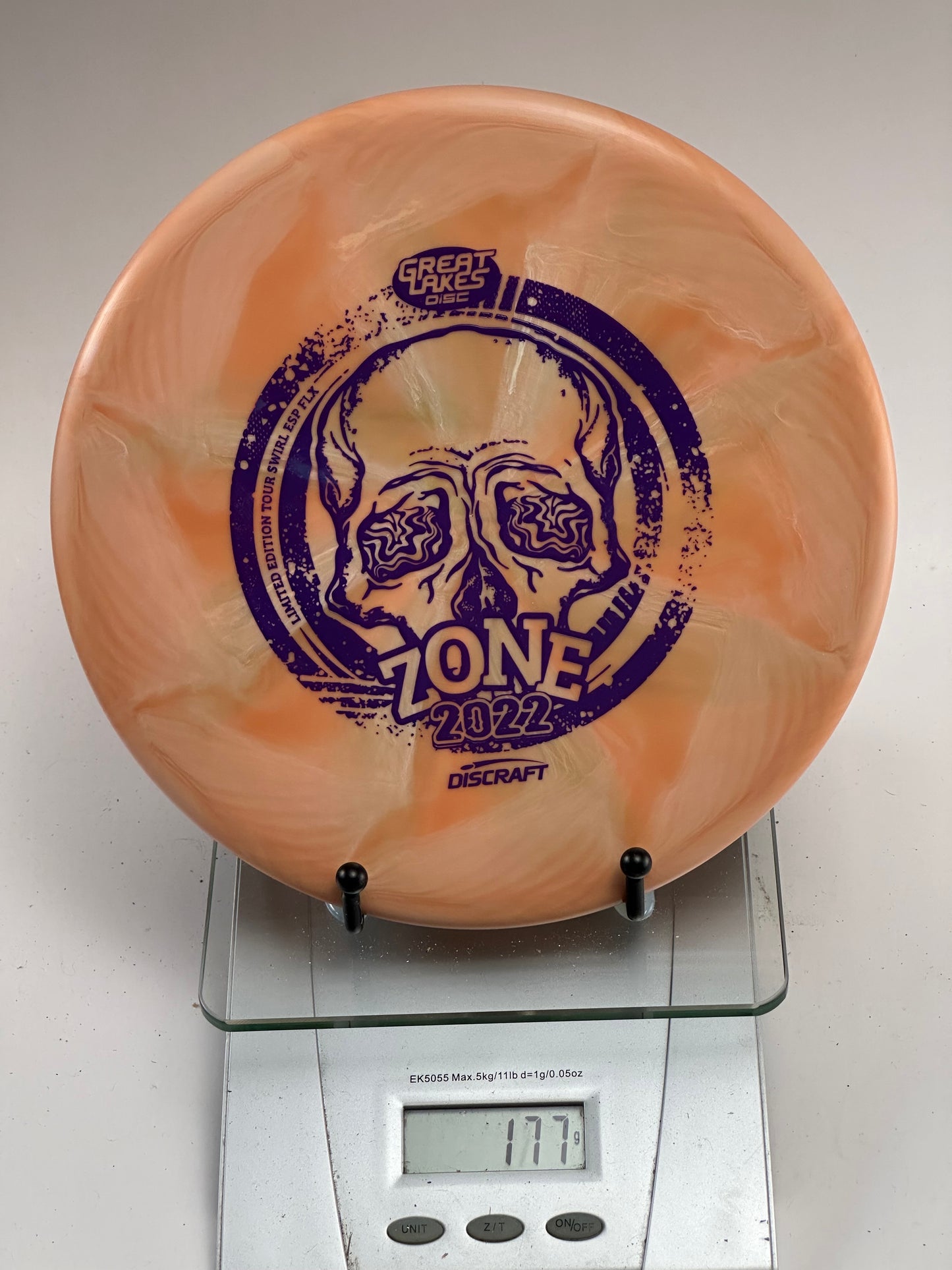 Discraft Zone ESP FLX Swirl (2022 Great Lakes Open) Peach/White
