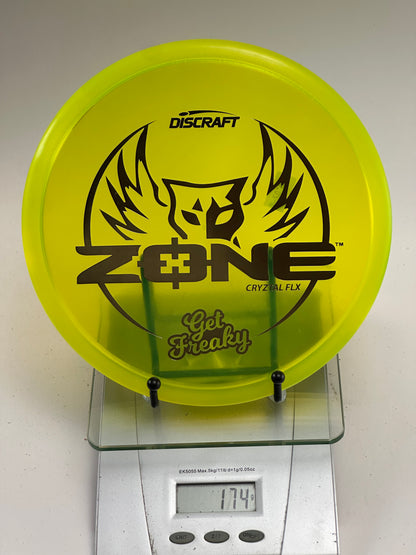 Discraft Zone CryZtal FLX "Get Freaky" Transparent Yellow 174g